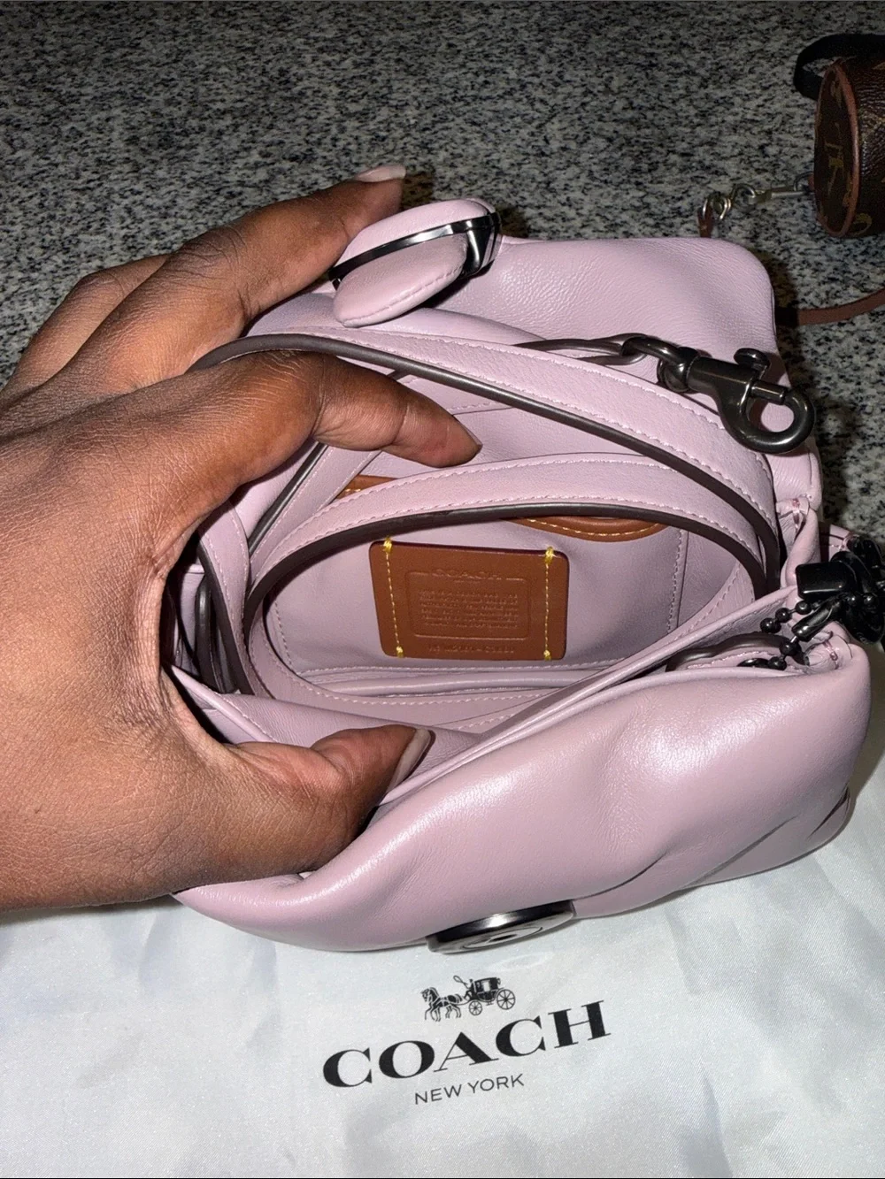 Coach Pink Leather Crossbody with Signature 'C' Front